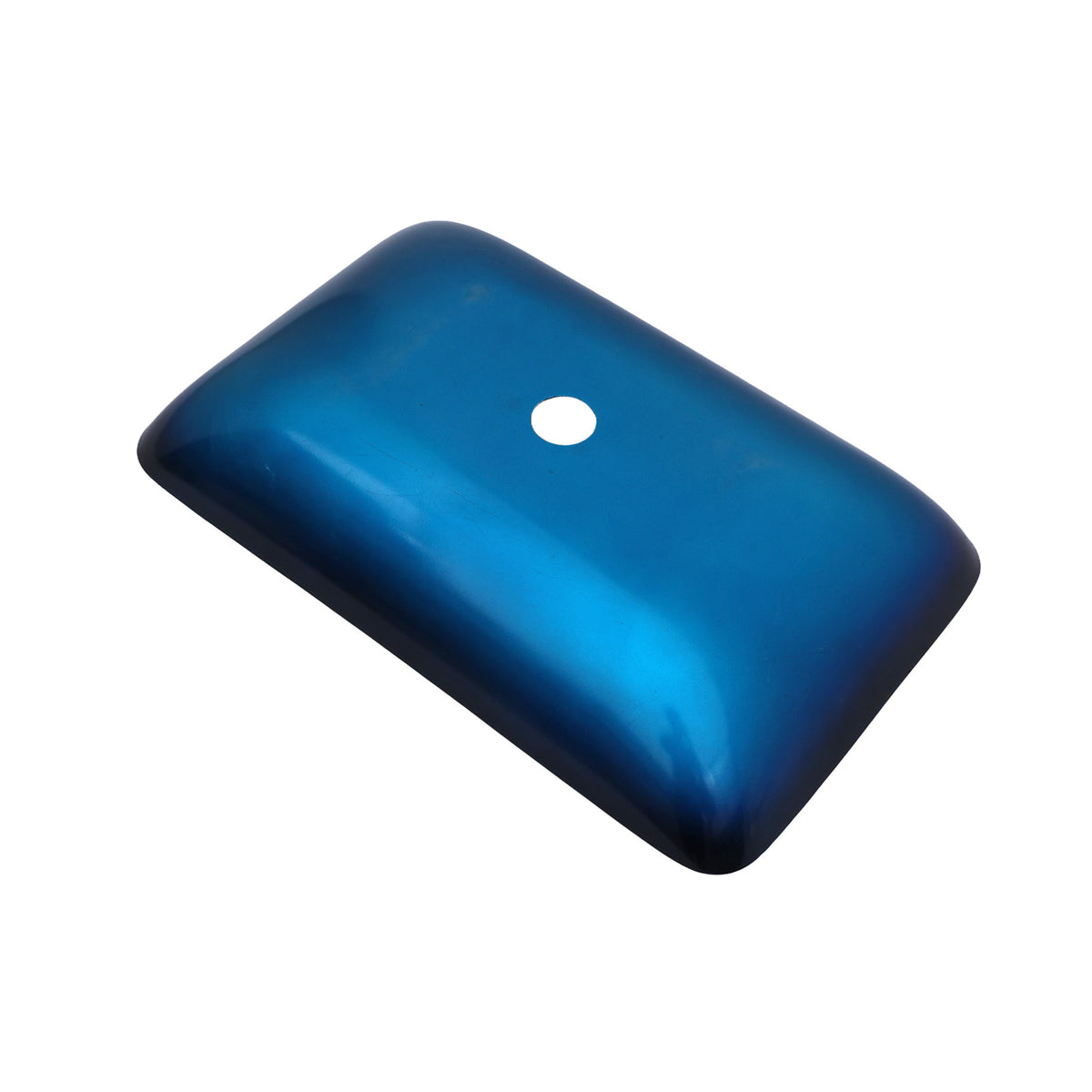 Sarlai 22''x14'' Rectangular Blue Tempered Glass Bathroom Vessel Sink with Black Pop Up Drain