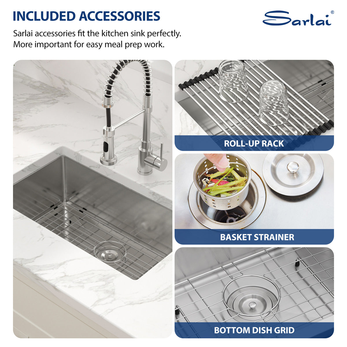 Sarlai 30''x 18''Stainless Steel Undermount Single Bowl Kitchen Sink