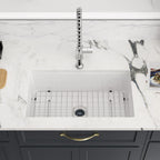 Sarlai 32in White Undermount Single Bowl Fireclay Ceramic Kitchen Sink
