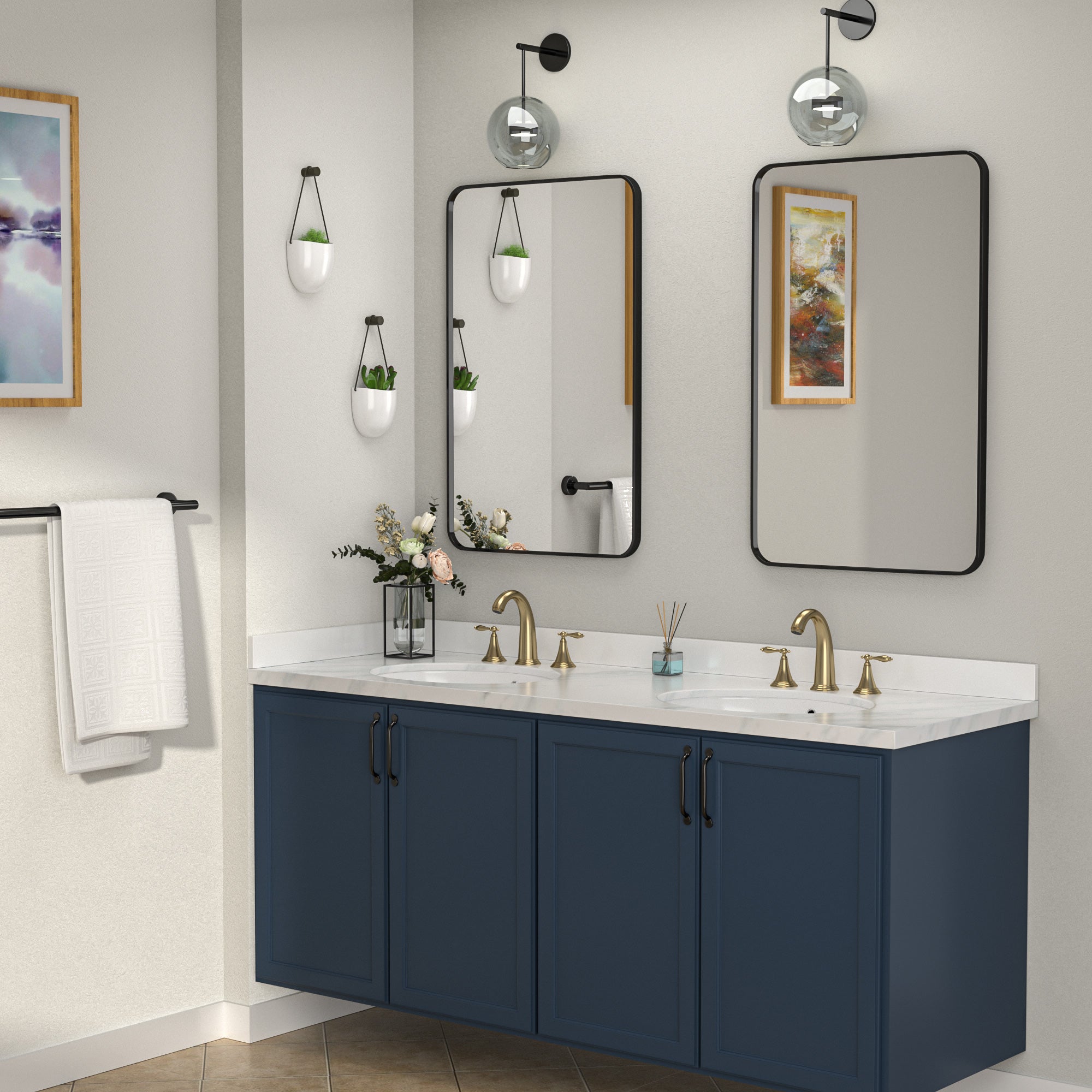 Sarlai 3-Hole 2-Handle Brass Bathroom Sink Faucet