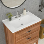 Sarlai 32'' x 20'' Drop-In Ceramic White Bathroom Sink Basin