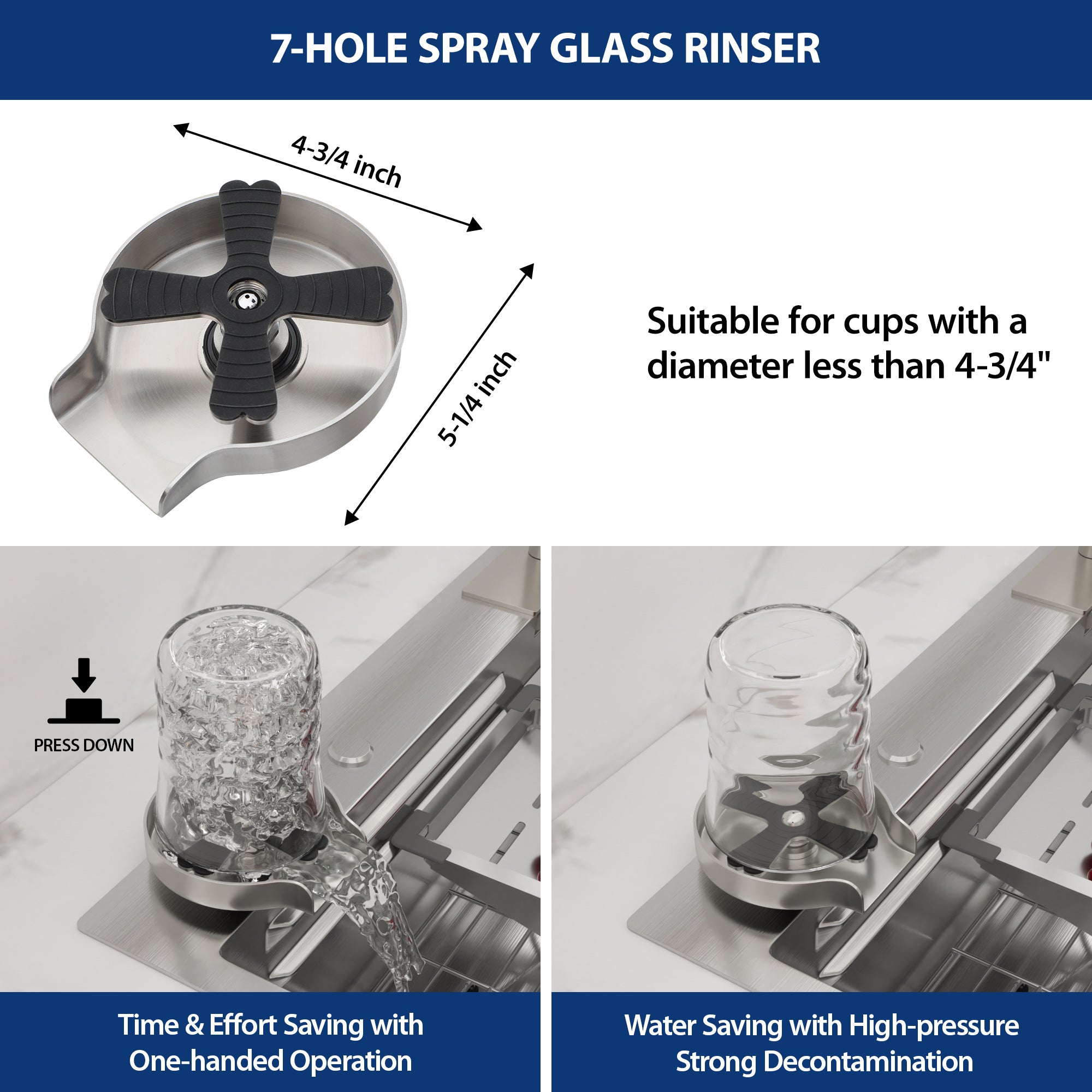 Sarlai 33'' x 22'' Stainless Steel Drop In Single Bowl Waterfall Workstation Kitchen Sink