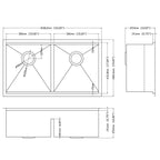 Sarlai 33'' x 19'' Stainless Steel Double Bowl Low Divide Undermount Workstation Kitchen Sink