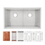 Sarlai 33'' x 19'' Stainless Steel Double Bowl Low Divide Undermount Workstation Kitchen Sink