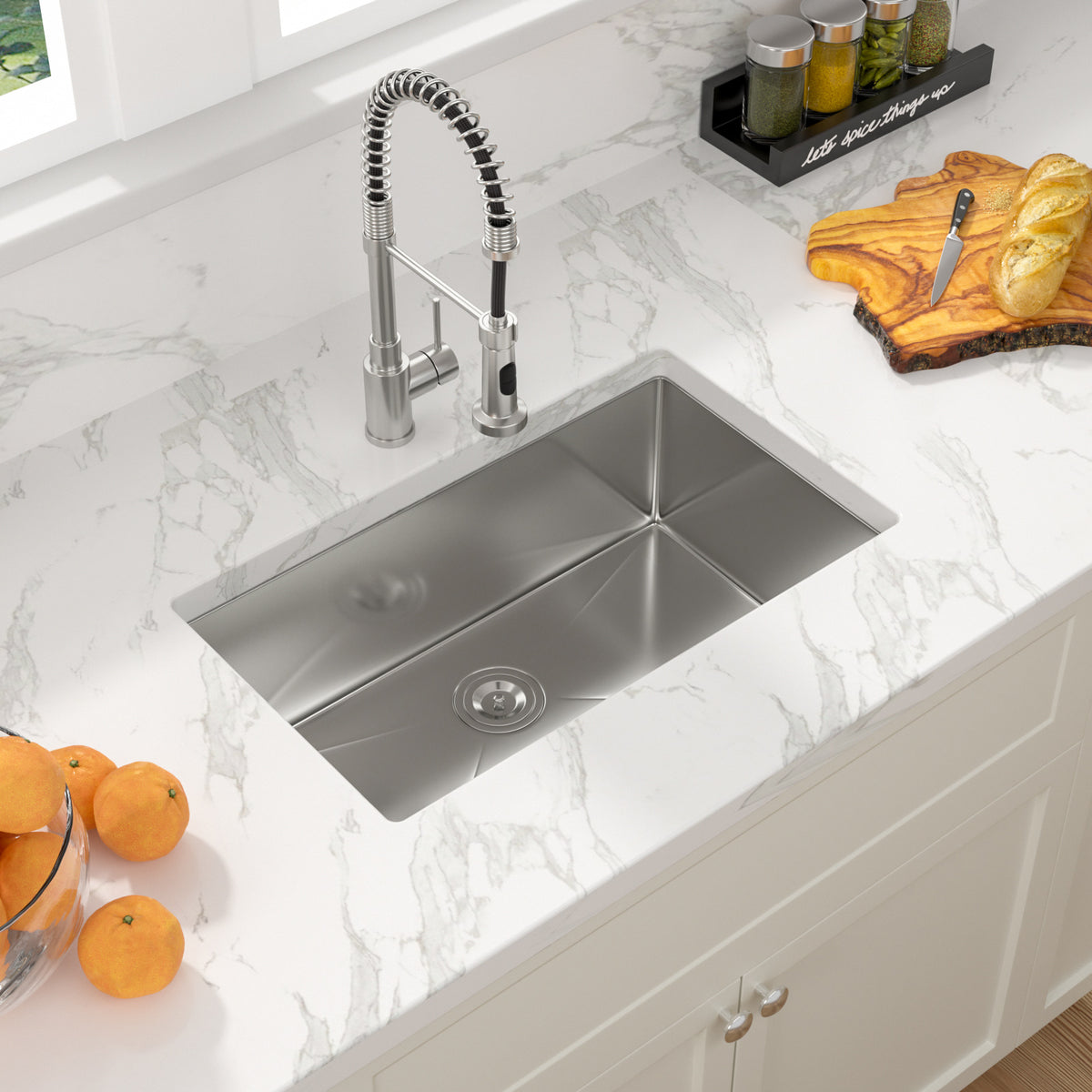 Sarlai 30''x 18''Stainless Steel Undermount Single Bowl Kitchen Sink