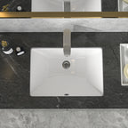 Sarlai 18.5''Rectangular White Ceramic Undermount Bathroom Sink