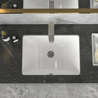 Sarlai 20''x15'' Rectangular White Porcelain Undermount Bathroom Sink