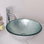 Sarlai 15.75 Inch Round Silver Foil Tempered Glass Vessel Sink Above Counter Bathroom Basin