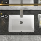 Sarlai 22''Rectangular White Porcelain Undermount Bathroom Sink