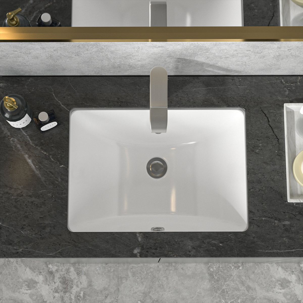 Sarlai 21''x13''Rectangular White Porcelain Undermount Bathroom Sink