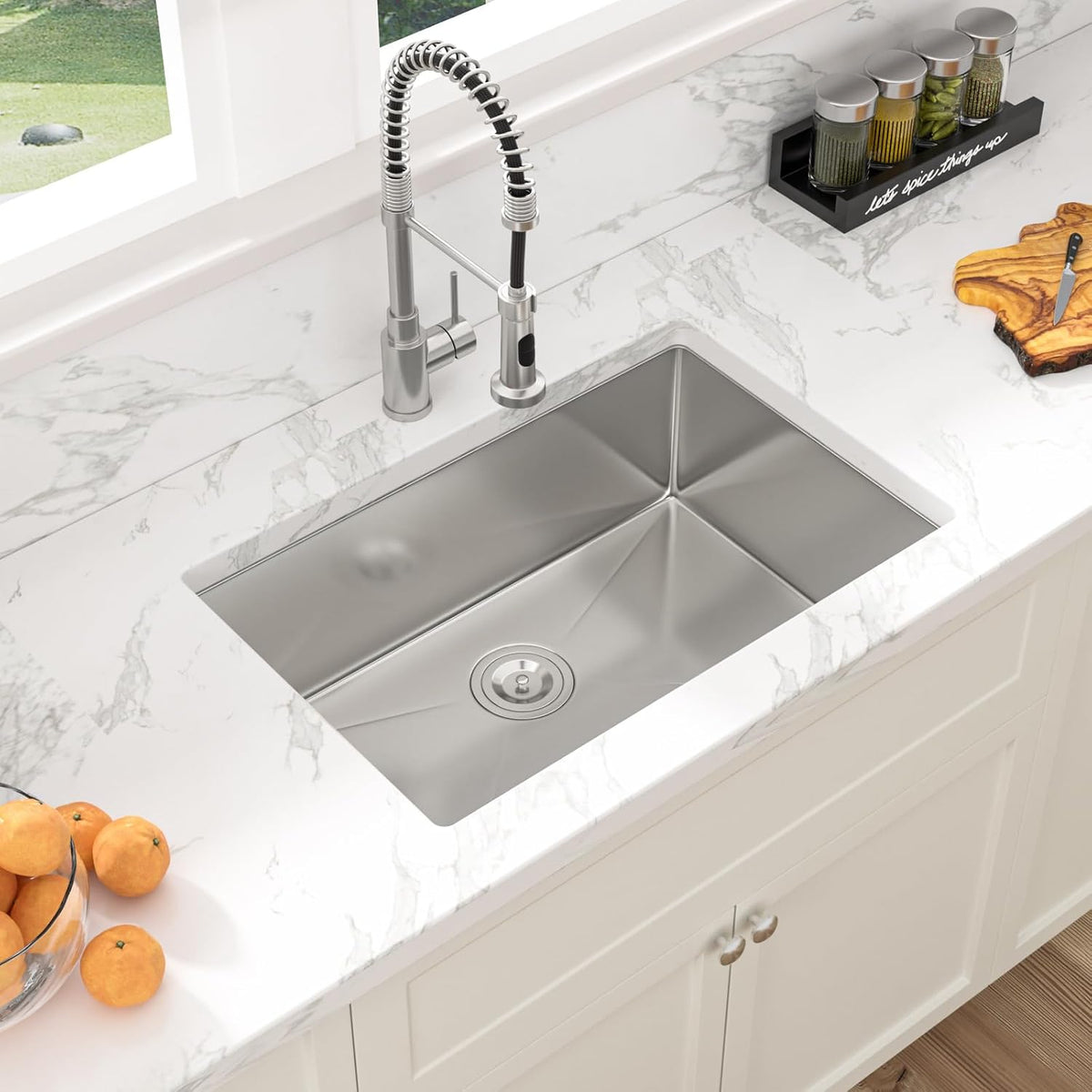Sarlai 28'' Undermount Stainless Steel Single Bowl Kitchen Sink