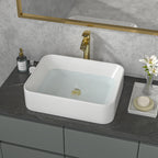 Sarlai 19'' x 15'' White Ceramic Rectangle Countertop Vessel Bathroom Sink