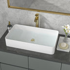 Sarlai 24'' x 14'' Ceramic Rectangle Vessel Drop-in Bathroom Sink