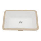 Sarlai Undermount Bathroom Sink - 20 x 14.5 inch Rectangular Vessel Sink Undermount Sink Modern White Ceramic Rectangle Sink, Under Counter Vanity Sink Art Basin with Overflow