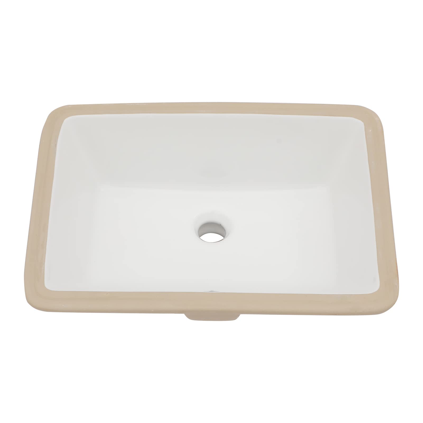 Sarlai Undermount Bathroom Sink - 20 x 14.5 inch Rectangular Vessel Sink Undermount Sink Modern White Ceramic Rectangle Sink, Under Counter Vanity Sink Art Basin with Overflow