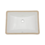 Sarlai 21in Rectangular Modern White Ceramic Undermount Bathroom Vessel Sink with Overflow