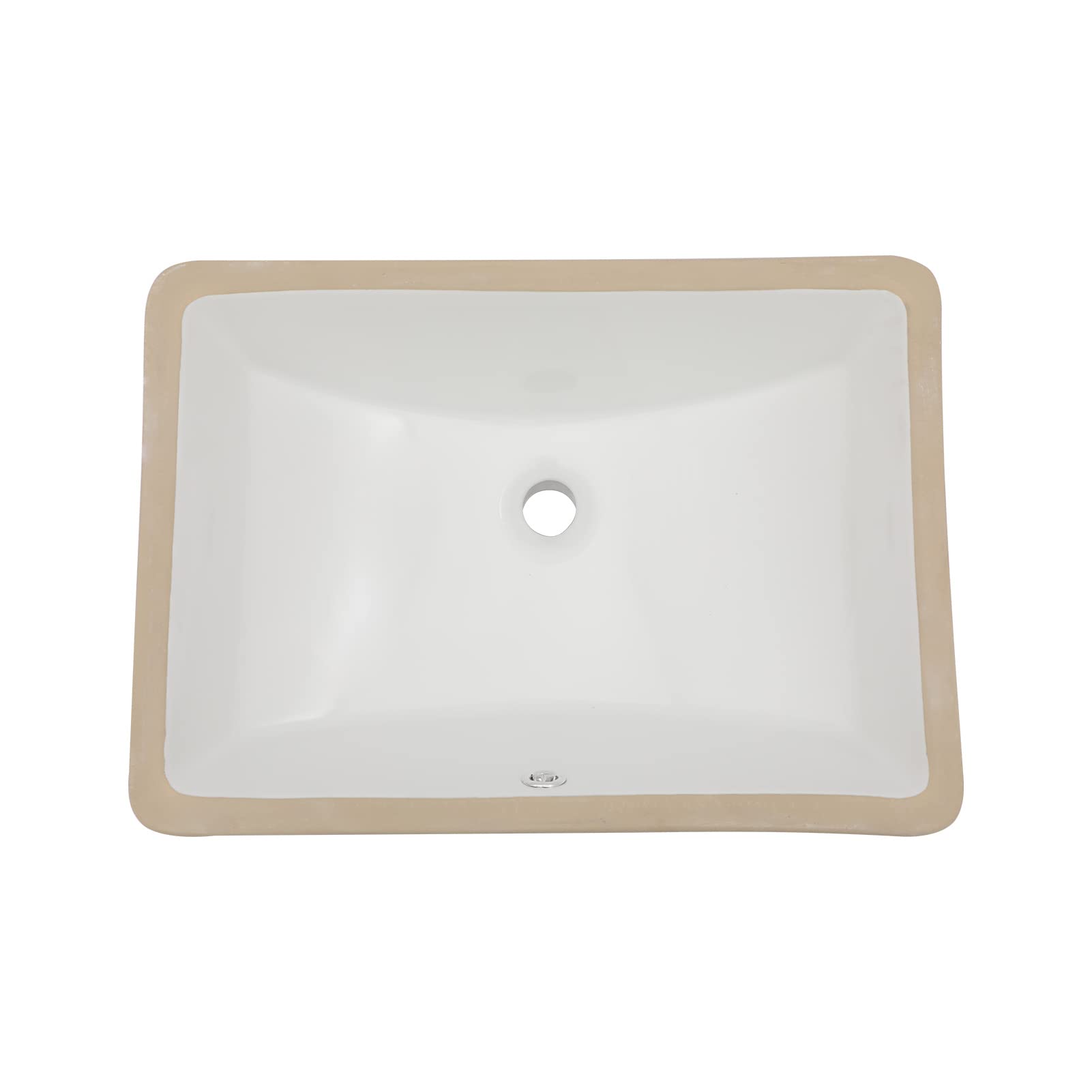 Sarlai 21in Rectangular Modern White Ceramic Undermount Bathroom Vessel Sink with Overflow