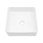 Sarlai 15'' x 15'' White Ceramic Drop-in Square Bathroom Vessel Sink