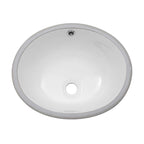 Sarlai 16'' Undermount Ceramic Pure White Oval  Bathroom Sink