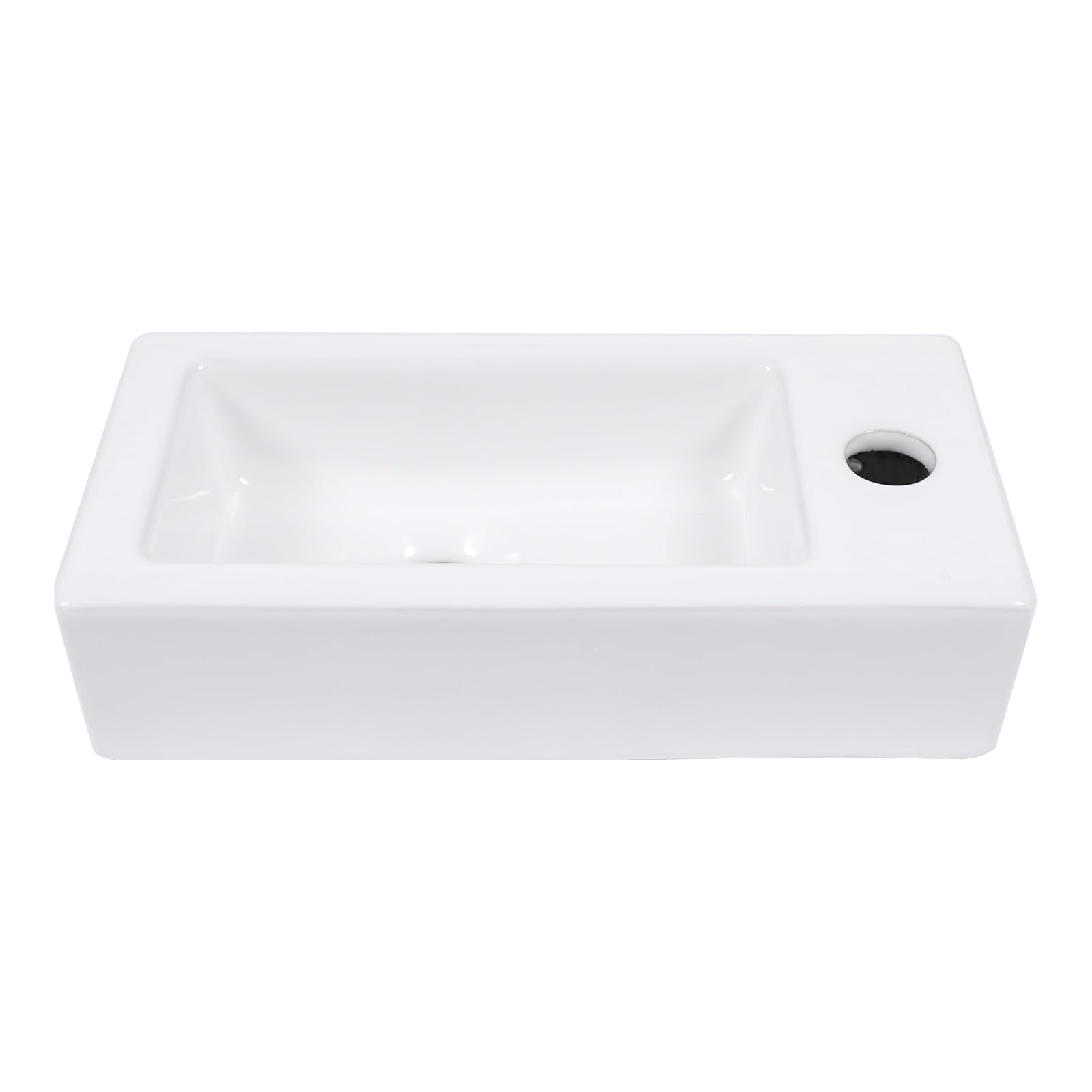 Sarlai 15''x7'' White Porcelain Ceramic Wall Mounted Bathroom Vessel Sink Main image