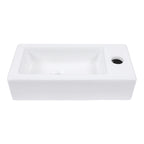 Sarlai 15''x7'' White Porcelain Ceramic Wall Mounted Bathroom Vessel Sink