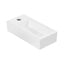 Sarlai 15''x7'' Floating Wall Hang White Porcelain Ceramic Bathroom Vessel Sink-Left Hand