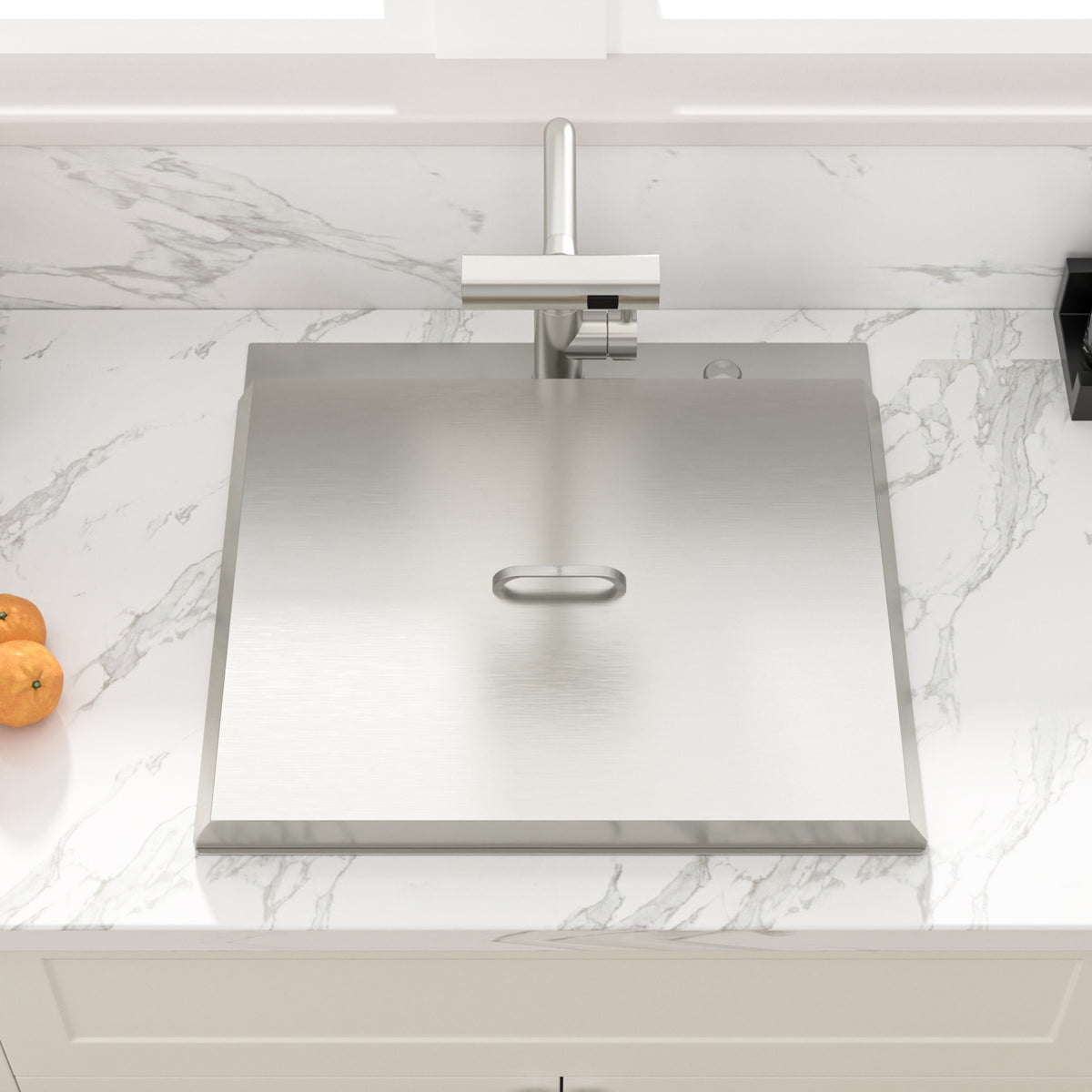 Sarlai 21''Drop In Workstation Bar Sink 16 Gauge SUS304 Stainless Steel Topmount Prep Sink with Pull Out Faucet & Full Accessories