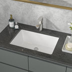 Sarlai 22''Rectangular White Porcelain Undermount Bathroom Sink
