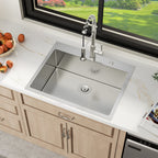 Sarlai 30''x22''Drop In Workstation Kitchen Sink 16 Gauge SUS304 Stainless Steel Single Bowl Topmount Sink with Accessories