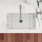 Sarlai 32in White Undermount Single Bowl Fireclay Ceramic Kitchen Sink