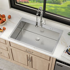 Sarlai 33''x22''Drop In Workstation Kitchen Sink 16 Gauge SUS304 Stainless Steel Single Bowl Topmount Sink with Accessories
