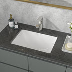 Sarlai 20''x15'' Rectangular White Porcelain Undermount Bathroom Sink