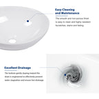 Oval Vessel Sink - Sarlai 16''x13'' Bathroom Sink Oval Shape Above Counter White Porcelain Ceramic Bathroom Vessel Vanity Sink Art Basin