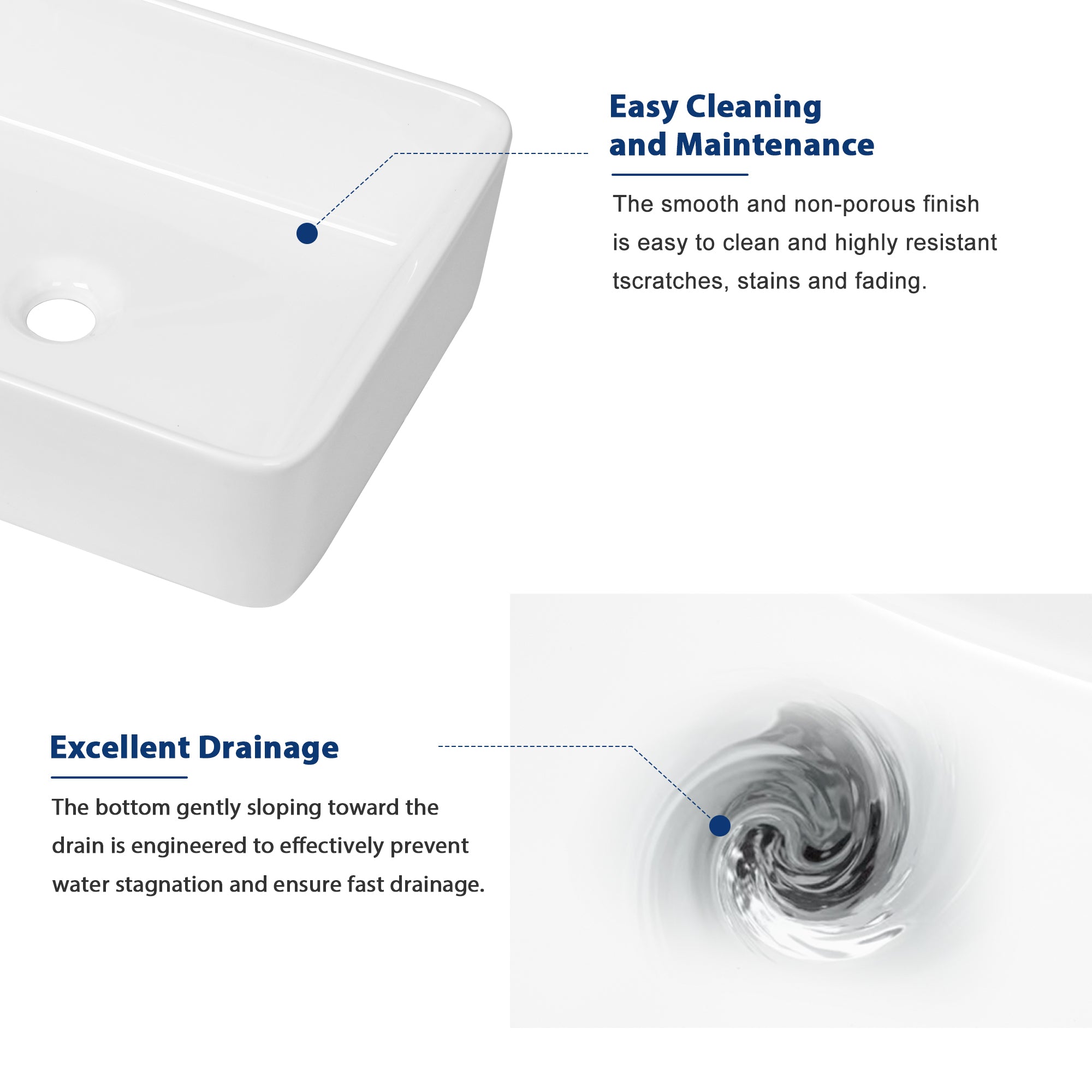 Sarlai 19'' x 15'' White Ceramic Rectangle Countertop Vessel Bathroom Sink