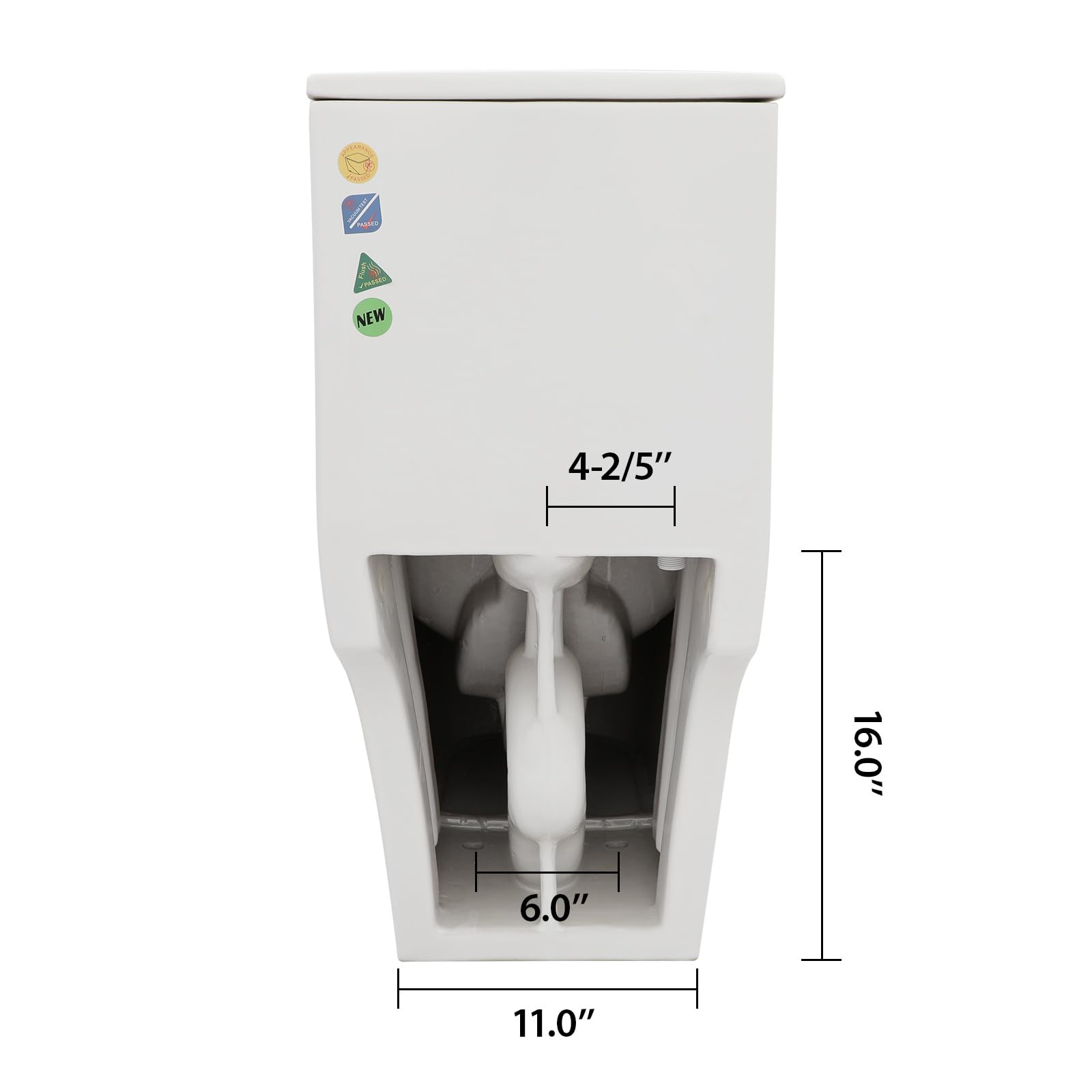 Sarlai White Elongated Modern One Piece Toilet - MTLD-818