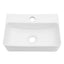 Sarlai 14in White Porcelain Ceramic Wall Mounted Floating Bathroom Sink