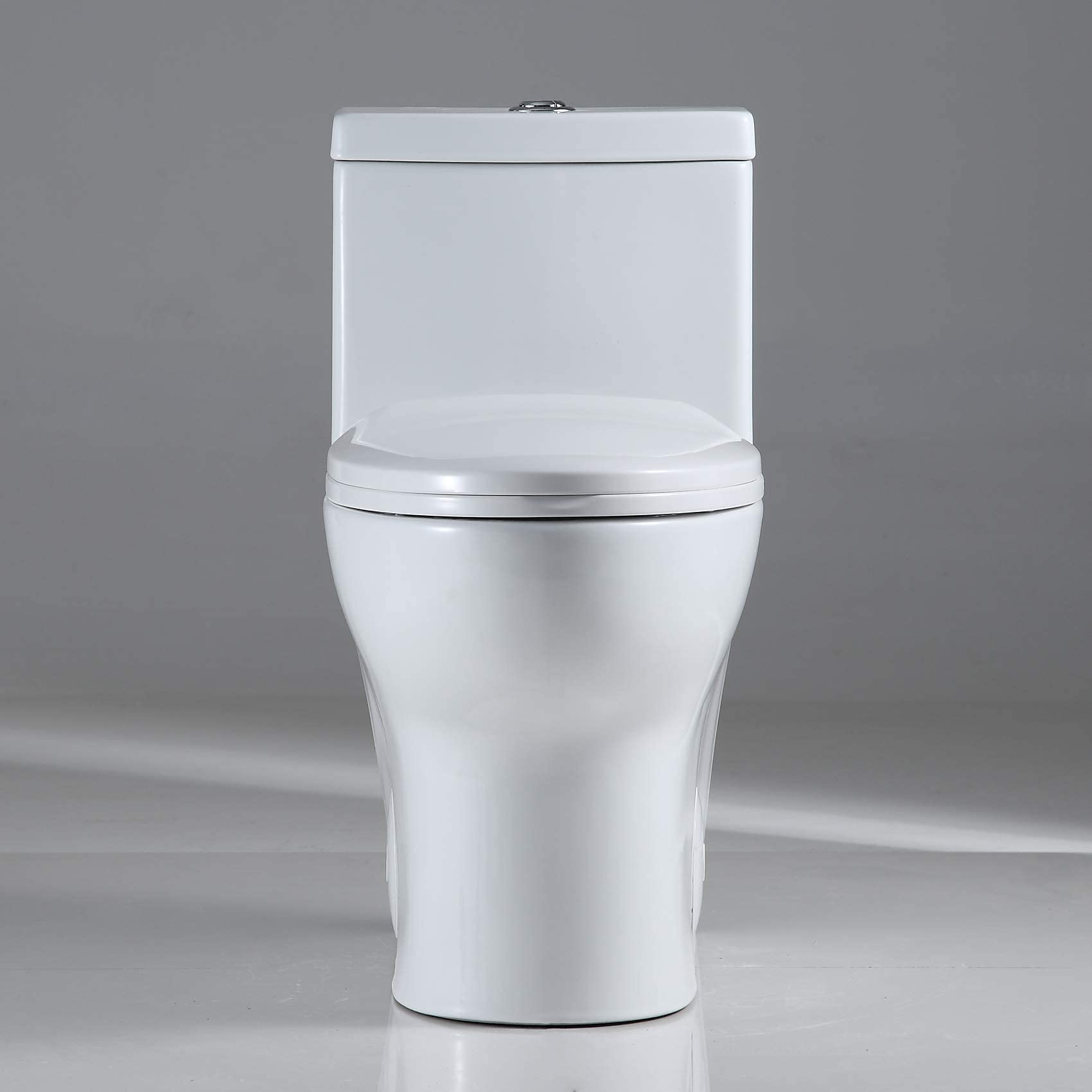 Sarlai One Piece Toilet - Tall Elongated Bathroom Toilet Comfort Height Dual Flush White Ceramic Modern Small Bathroom One Piece Toilet with Soft Seat, 12'' Rough - In, Wax Ring Included