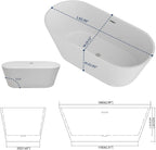 Sarlai Modern Oval White Acrylic Freestanding Bathtub
