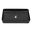 Sarlai Black Vessel Sink Rectangular - 24''x14'' Modern Bathroom Vessel Sink Rectangle Above Counter Black Ceramic Porcelain Lavatory Vanity Sink Art Basin
