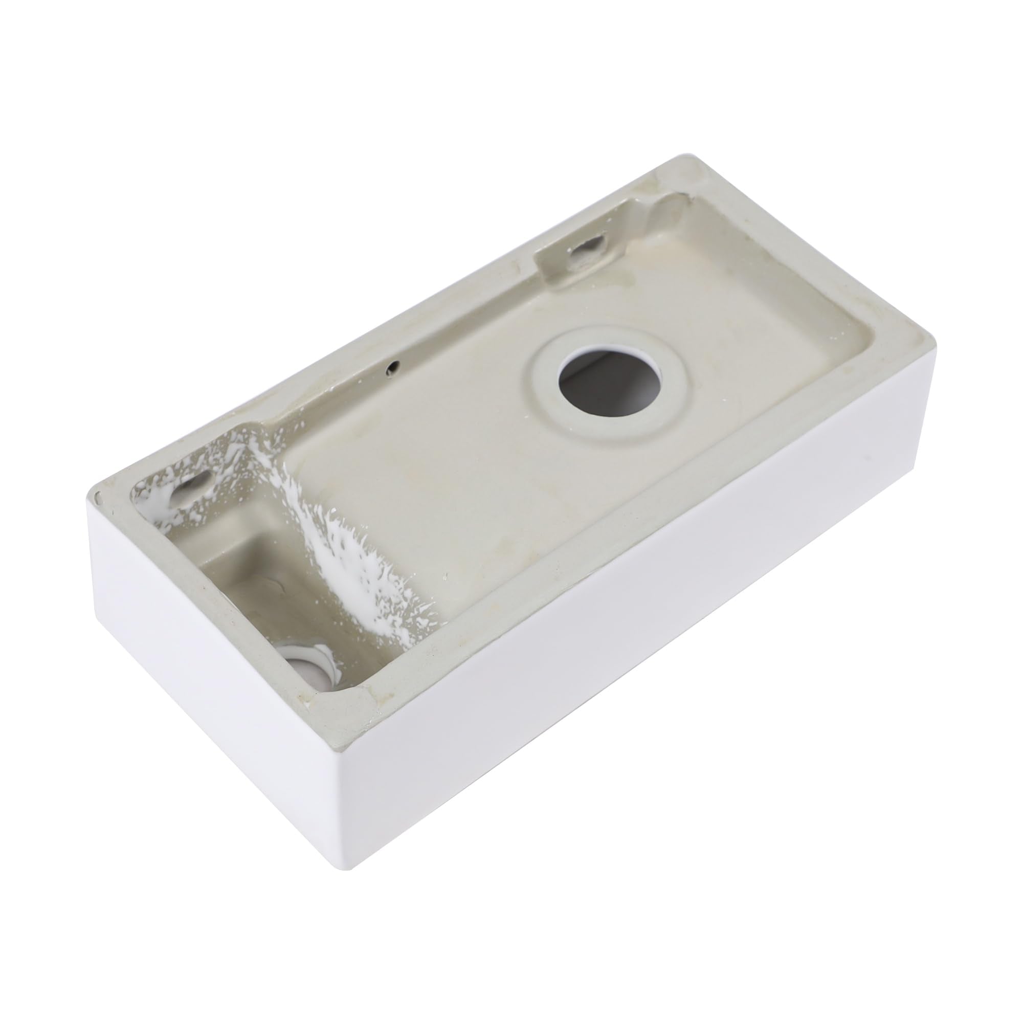 Sarlai 15''x7'' White Porcelain Ceramic Wall Mounted Bathroom Vessel Sink