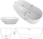 Sarlai Modern Slipper Shape White Acrylic Freestanding Bathtub