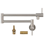 Sarlai Two Handles Wall Mount Folding Stretchable Brass Kitchen Faucet