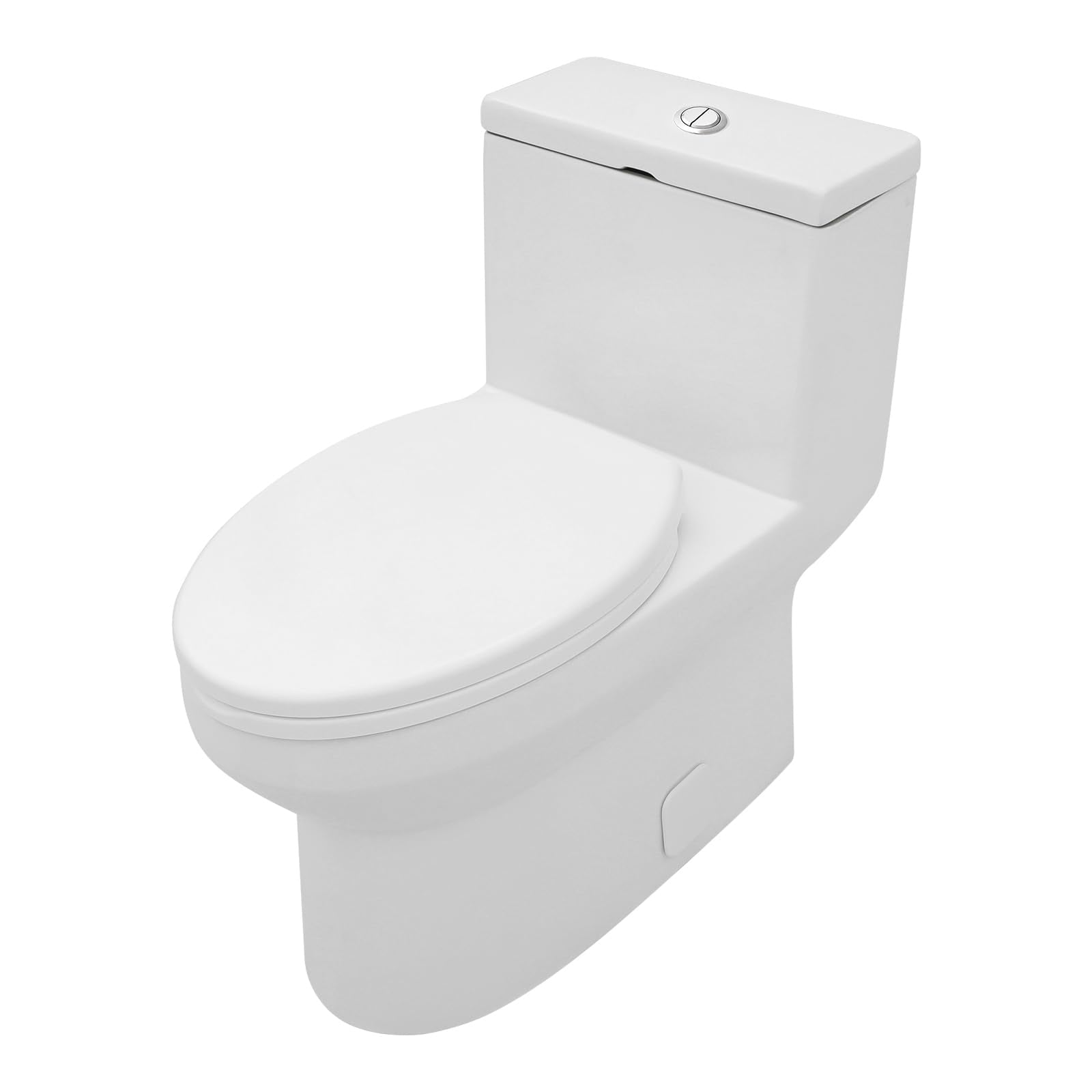 Sarlai White Ceramic Floor Mounted Push Button One Piece Elongated Bidet Toilet with Comfort Soft Seat