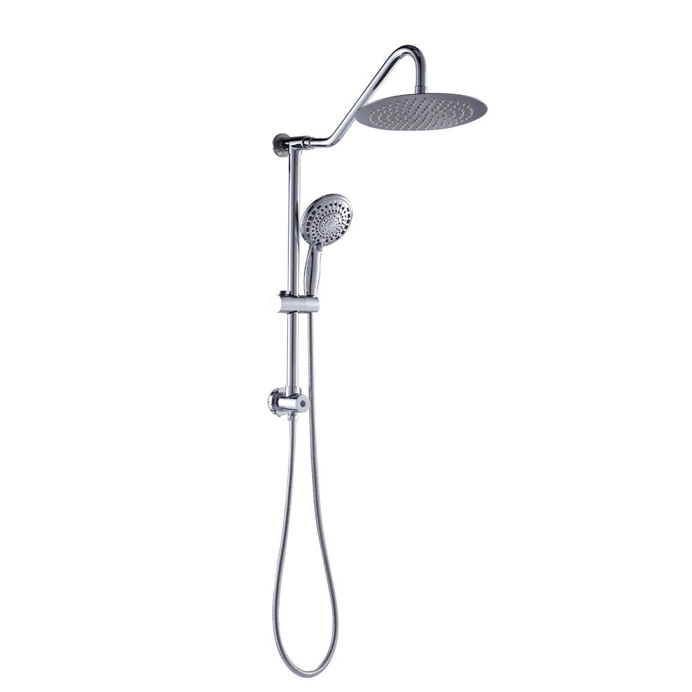 Sarlai 1'' Stainless steel Wall Mounted Round High Pressure Shower Head with Handheld Shower and Adjustable Slide Bar