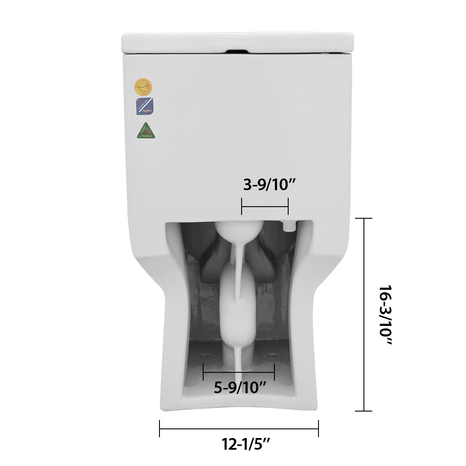 Sarlai White Elongated Modern One Piece Toilet - MTLD-0311