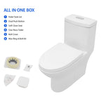 Sarlai White Elongated Modern One Piece Toilet - MTLD-153