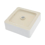 Sarlai 15'' Square Above Counter White Modern Porcelain Ceramic Bathroom Vessel Sink