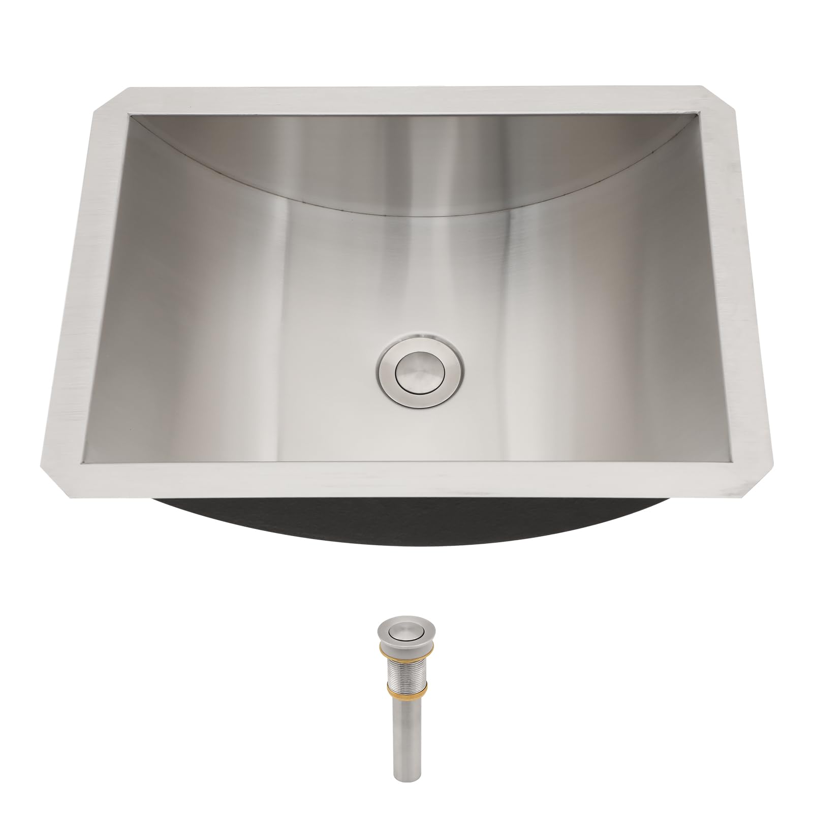 Sarlai 18'' Stainless Steel Undermount Rectangle Bathroom Sink with Drain Main image
