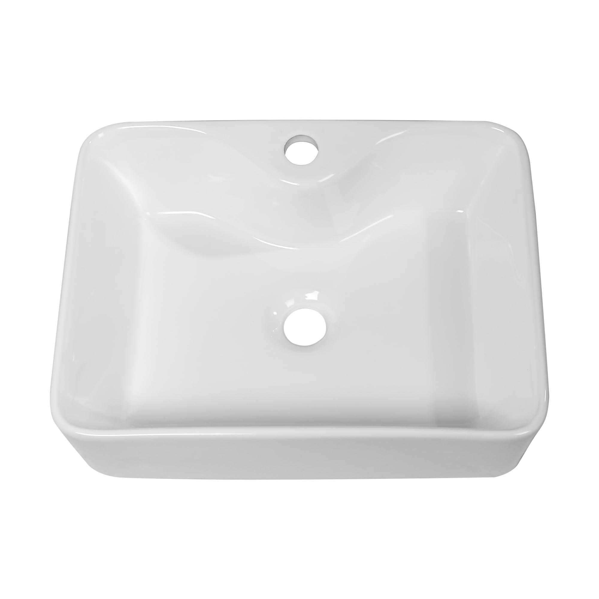 Sarlai 16'' X 12'' White Ceramic Bathroom Vessel Sink with Faucet Hole Main image