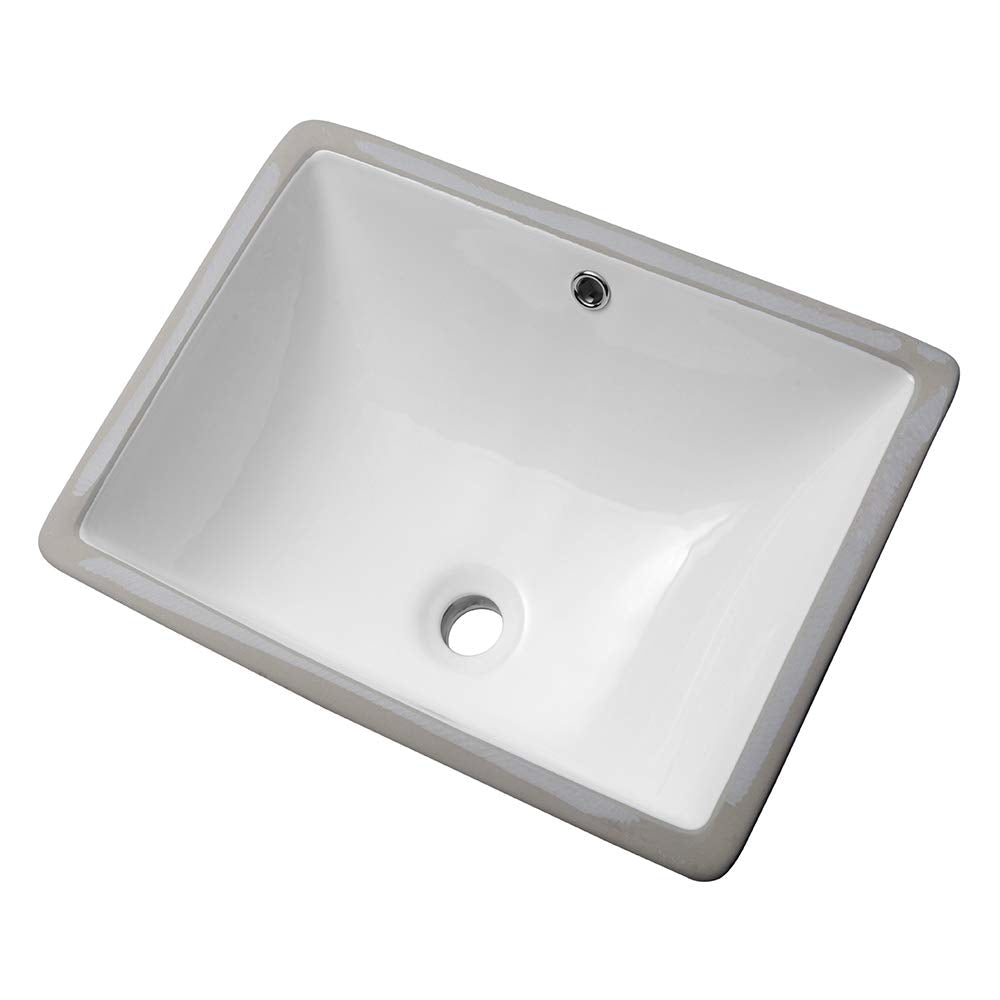 Sarlai 20in Undermount Pure White Porcelain Ceramic Lavatory Vanity Vessel Sink